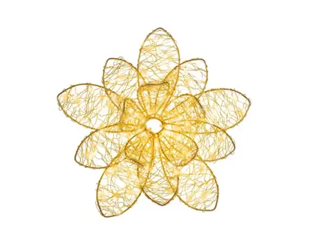 Lumineo Micro led bloem 28x9cm-150led goud/warm wit/klassiek warm - afbeelding 2