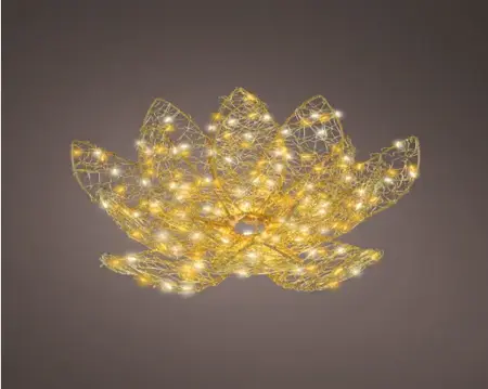 Lumineo Micro led bloem 38x13cm-200led goud/warm wit/klassiek warm - afbeelding 3