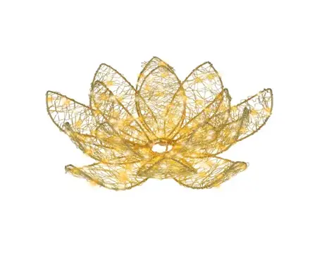 Lumineo Micro led bloem 38x13cm-200led goud/warm wit/klassiek warm - afbeelding 4