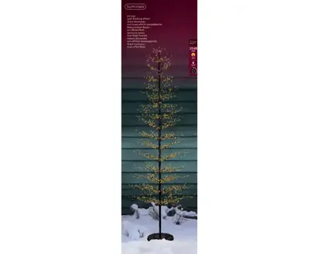 Lumineo Micro led boom 110x270cm-2048led zwart/klassiek warm - afbeelding 1