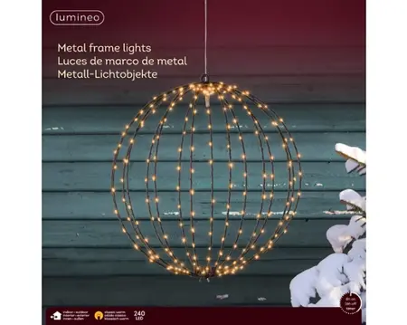 Lumineo Micro LED Framelight Ø38 cm  zwart met klassiek warm licht - afbeelding 1