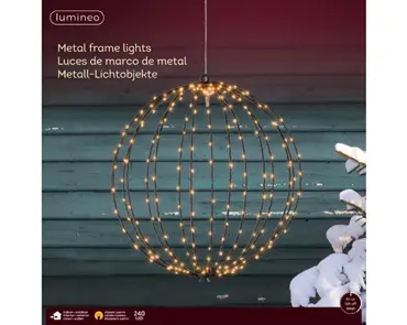 Lumineo Micro LED Framelight Ø38 cm  zwart met klassiek warm licht - afbeelding 1