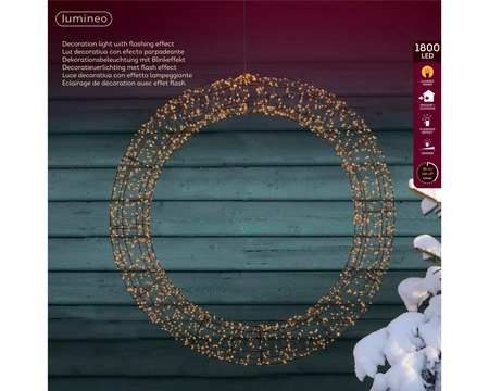 Lumineo micro led krans | 116x16 centimeter | 1800 LED | klassiek warm - afbeelding 1