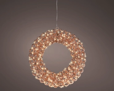 Lumineo micro led krans | 38x9cm | 300 LED | rose goud | warm wit - afbeelding 2