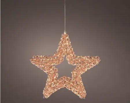 Lumineo micro led ster | 58x10 centimeter | 400 LED | rose goud | warm wit - afbeelding 2