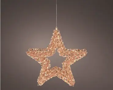 Lumineo micro led ster | 58x10 centimeter | 400 LED | rose goud | warm wit - afbeelding 2