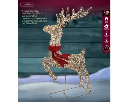 Lumineo Micro rendier 18x57x100cm 720led warm wit - afbeelding 1