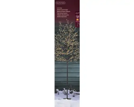 Lumineo microled boom kort | 720 LED | 1.8 meter | zwart/klassiek warm - afbeelding 1