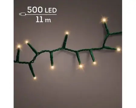 Lumineo microled compact twinkle | 11 meter | 500 LED | groen/klassiek warm - afbeelding 1