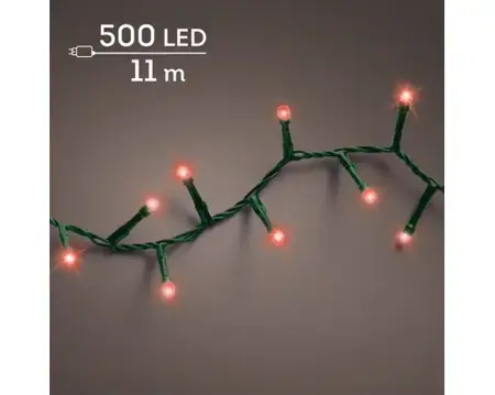 Lumineo microled compact twinkle | 11 meter | 500 LED | groen/rood - afbeelding 1