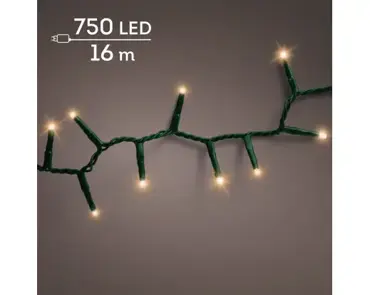 Lumineo microled compact twinkle | 16 meter | 750 LED | groen/klassiek warm - afbeelding 1