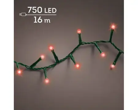 Lumineo microled compact twinkle | 16 meter | 750 LED | groen/rood - afbeelding 1