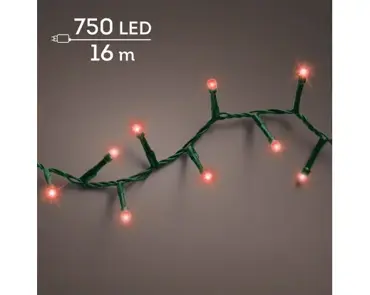 Lumineo microled compact twinkle | 16 meter | 750 LED | groen/rood - afbeelding 1