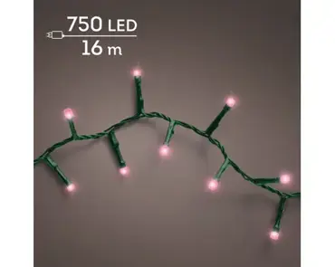 Lumineo microled compact twinkle | 16 meter | 750 LED | groen/roze - afbeelding 1