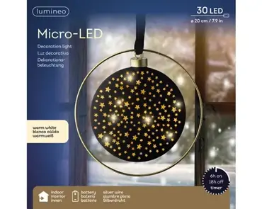 Lumineo microled schijf 20cm zwart/warm wit - afbeelding 4