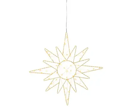 Lumineo microled starburst | 375 LED | 58 centimeter | goud/warm wit/klassiek warm - afbeelding 1