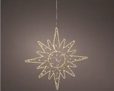 Lumineo microled starburst | 375 LED | 58 centimeter | goud/warm wit/klassiek warm - afbeelding 2