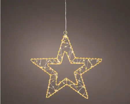 Lumineo microled ster | 238 LED | 38 centimeter | goud/warm wit/klassiek warm - afbeelding 2