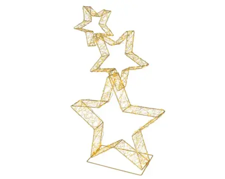 Lumineo microled sterren | 350 LED | 16x50x80 centimeter | goud/warm wit/klassiek warm - afbeelding 3