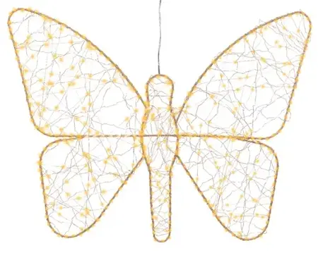 Lumineo microled vlinder | 400 LED | 58x43 centimeter | goud/koel warm - afbeelding 2