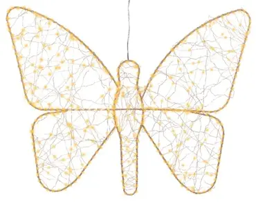 Lumineo microled vlinder | 400 LED | 58x43 centimeter | goud/koel warm - afbeelding 2
