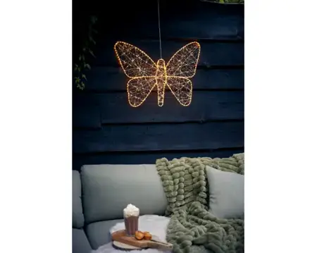 Lumineo Microled vlinder 98x77cm-760led warm wit/klassiek warm - afbeelding 4