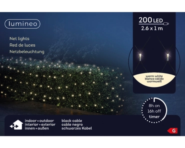 Lumineo Netverlichtingled 2.6x1m 200led warm wit - afbeelding 5