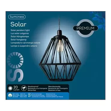 Lumineo Solar Hanglamp tuinverlichting touw - Zwart - afbeelding 3