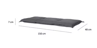 Madison Tuinbank kussen L150xB48cm - Panama Grijs