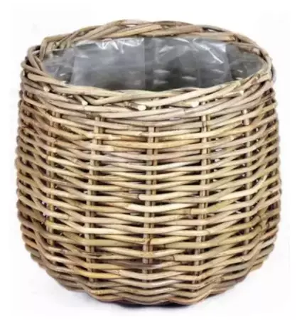 Mand rond d38h33cm grijs