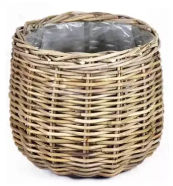 Mand rond d38h33cm grijs