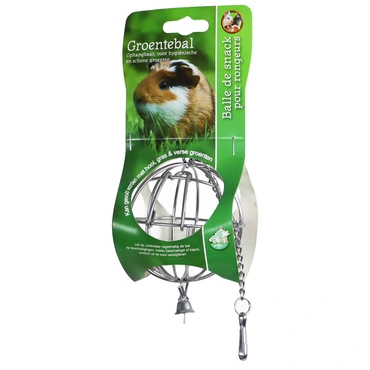 Metalen hooi/groenvoer bal+bel 8cm - afbeelding 4