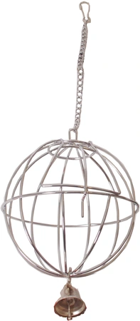 Metalen hooi/groenvoer bal+bel 8cm - afbeelding 2