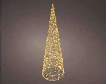 Micro LED cone d18h60cm-300l  goud/warm wit/klassiek warm - afbeelding 1