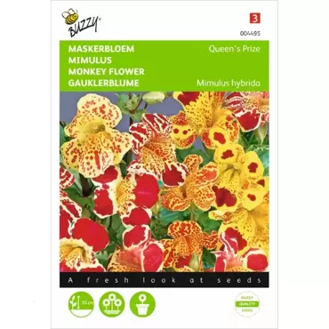 Mimulus, Maskerbloem Queen’s Prize gemengd - afbeelding 2