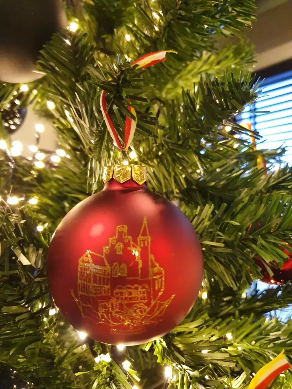 Kerstbal glas 8 cm De moriaan | Rood
