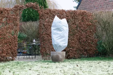 NATURE Winterafdekhoes koord Ø50cm - Wit - afbeelding 2