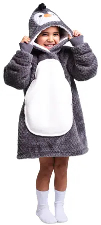 Noxxiez knuffel hoodie 3-6 jaar pinguin