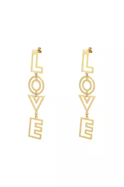 Oorbellen LOVE - Goud Stainless Steel