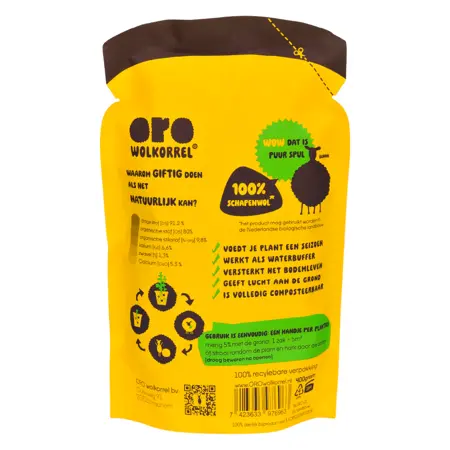 Oro Wolkorrel - 400 gram achterkant