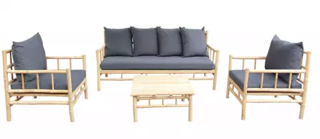 Outlet - Loungeset Vita Bamboo 4 delig - Naturel