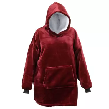 Oversized fleece hoodie rood