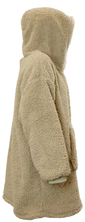 Oversized teddy hoodie chateau grijs