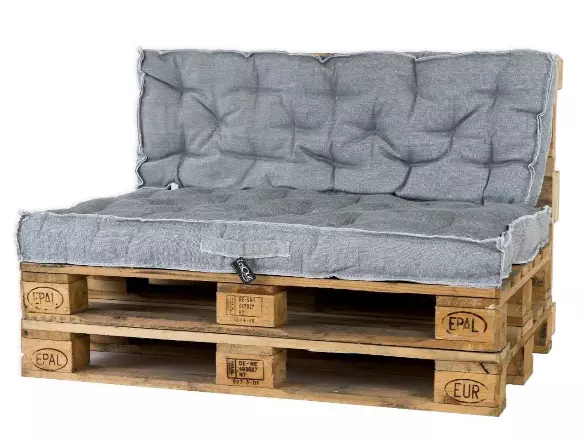 Palletkussen rug Rib 40x120cm - Dark grey