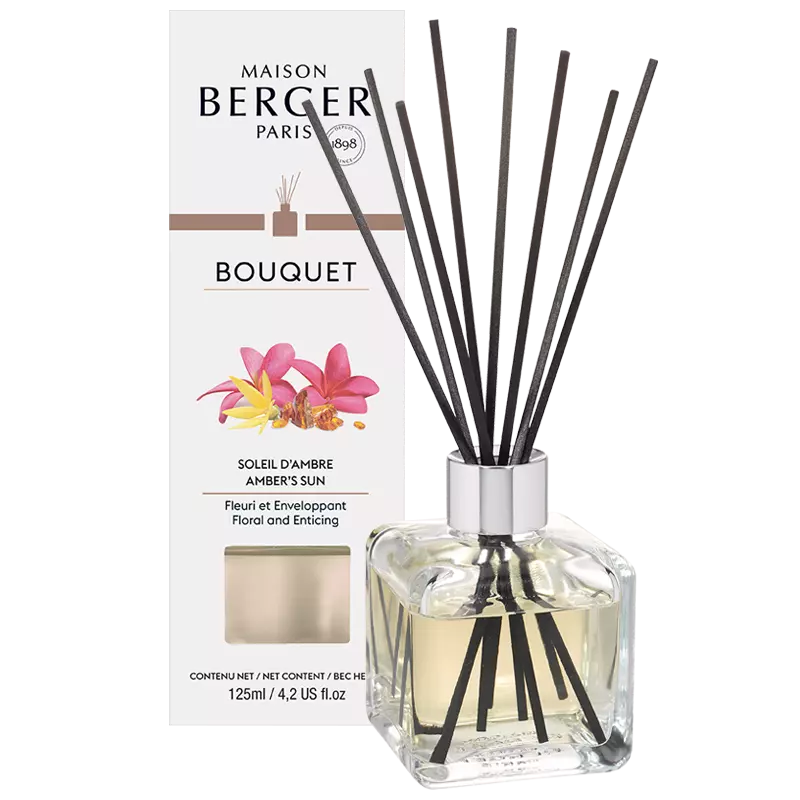 Parfumverspreider met sticks Cube 125ml Soleil d'Ambre