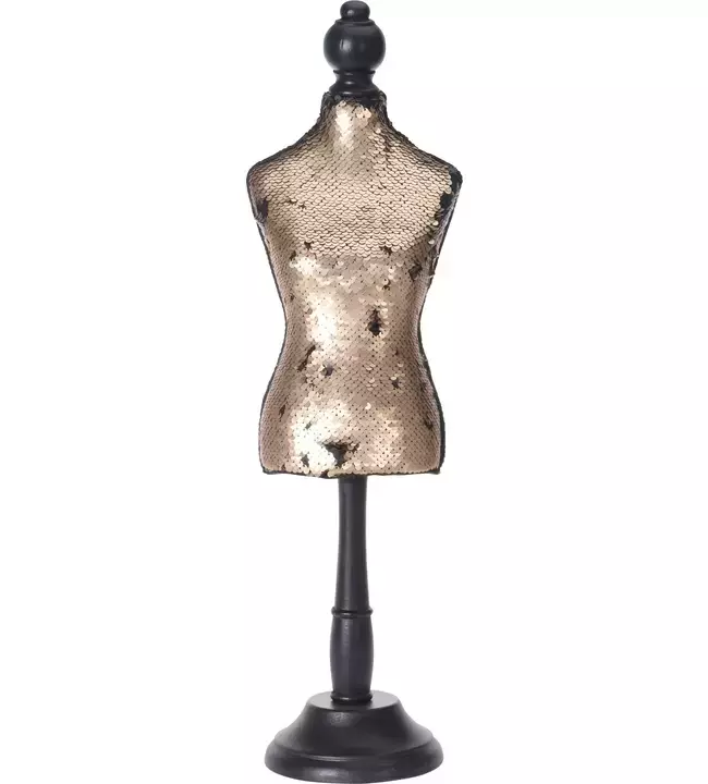 Paspop 46cm pailletten goud