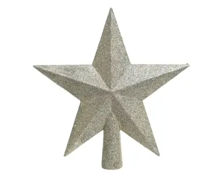 Piek plastic 4x19cm ster glitter parel - afbeelding 2