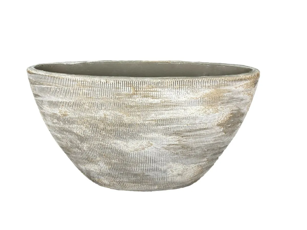 Bloempot Miami ovaal - l35 x d16 x h19cm - Grijs