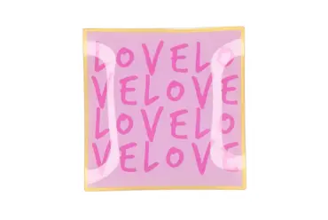 PLATE SQUARE LOVE LOVE 18X18X2CM