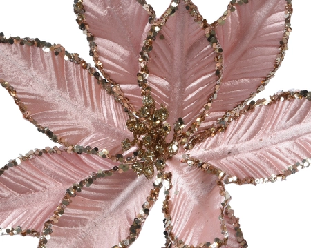 Poinsettia op clip polyester 28x10cm  - afbeelding 2
